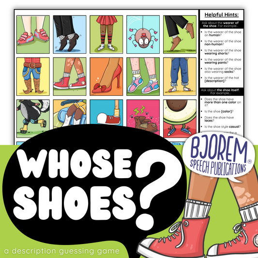 Whose Shoes? Description Guessing Game - Digital Download