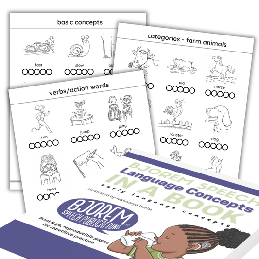 Language Concepts in a Book - Early Language Concepts - Book of Language Targets - Digital Download