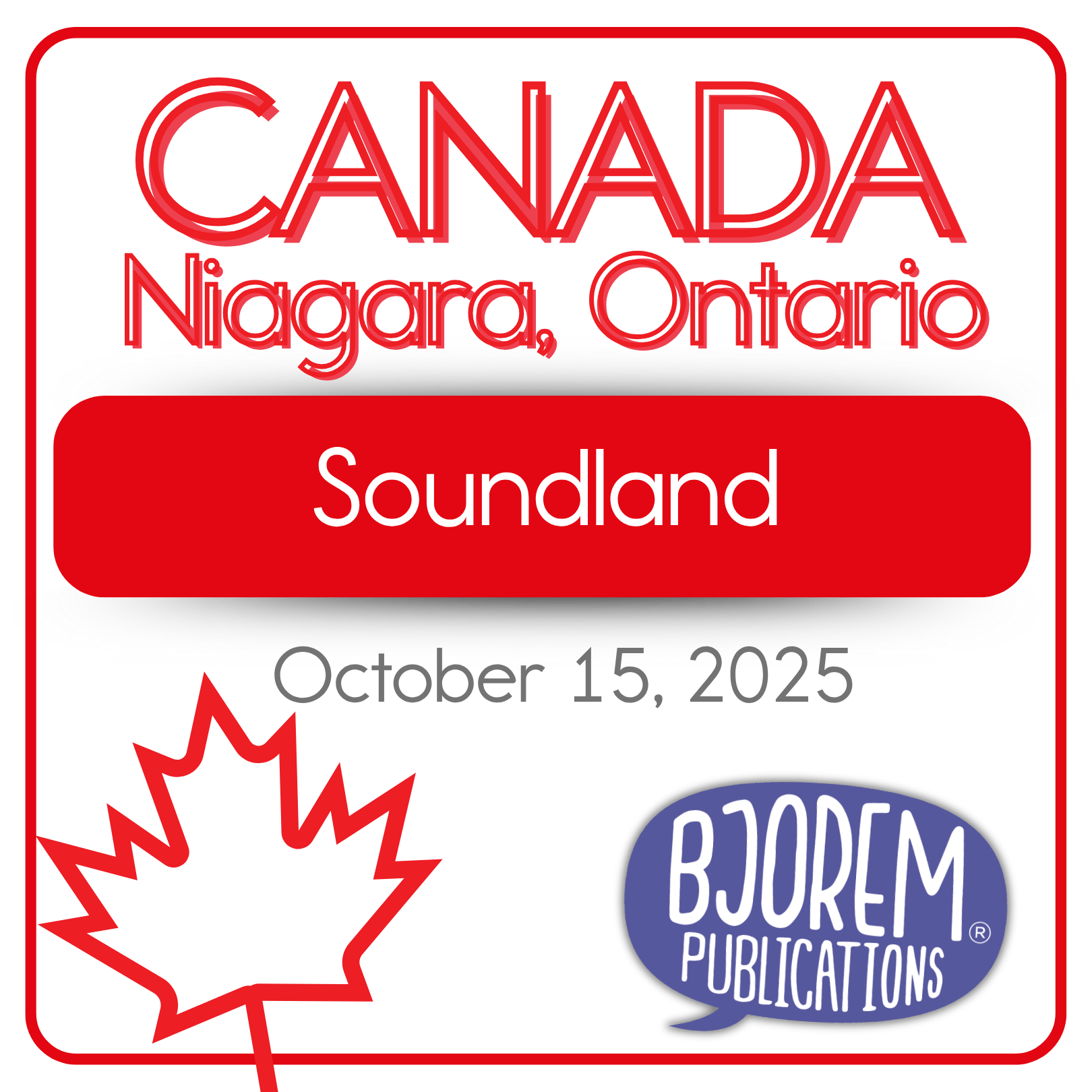 Canada Niagara Soundland event October 15, 2025 - Bjorem Publications