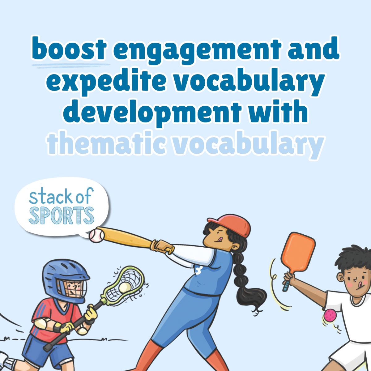 Bjorem® Stack of Sports: Sports Themed Picture Vocabulary Cards