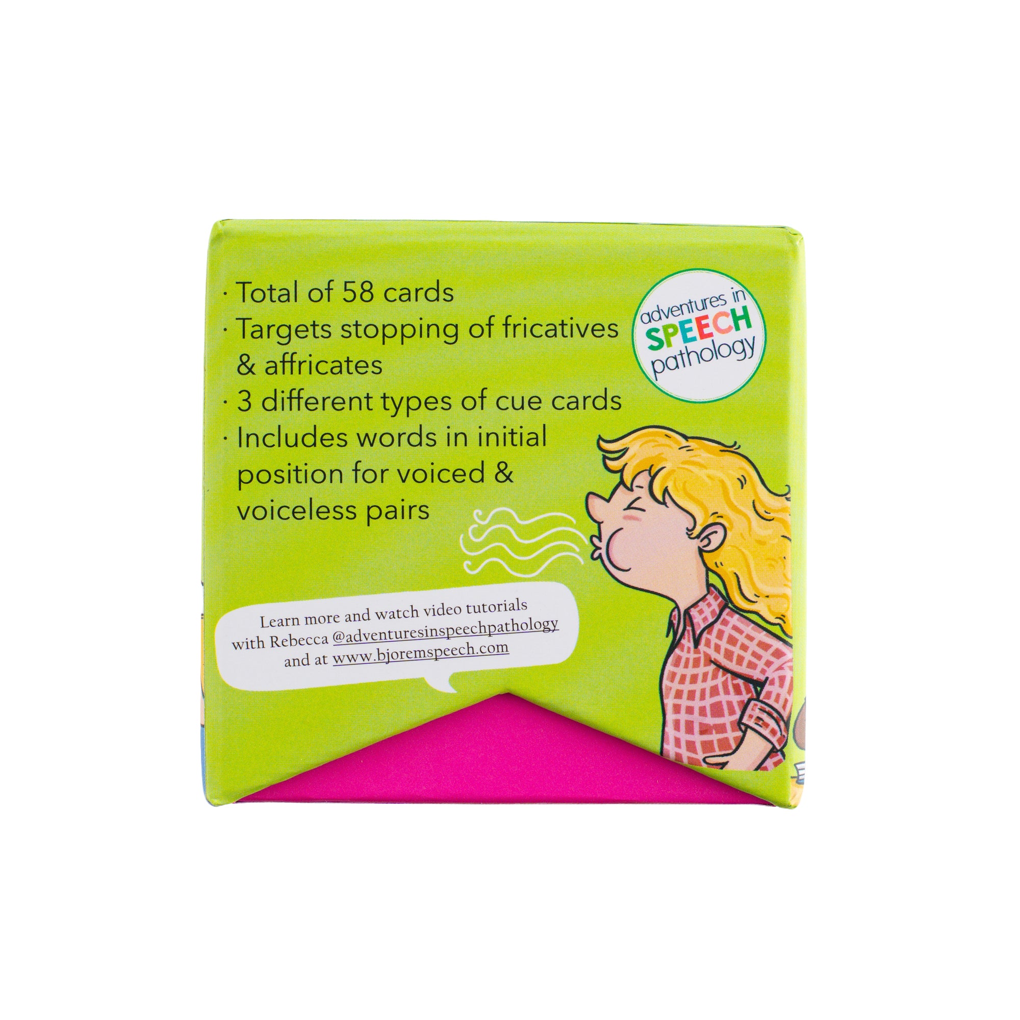 Speech therapy card game targeting fricatives & affricates