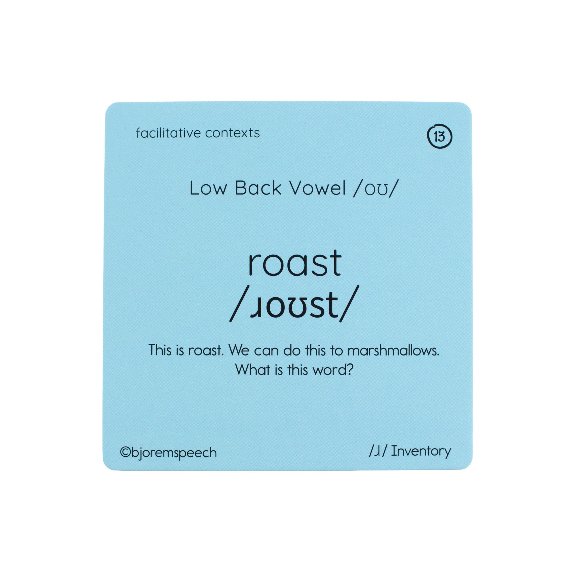 Low Back Vowel /ɔʊ/ card - roast