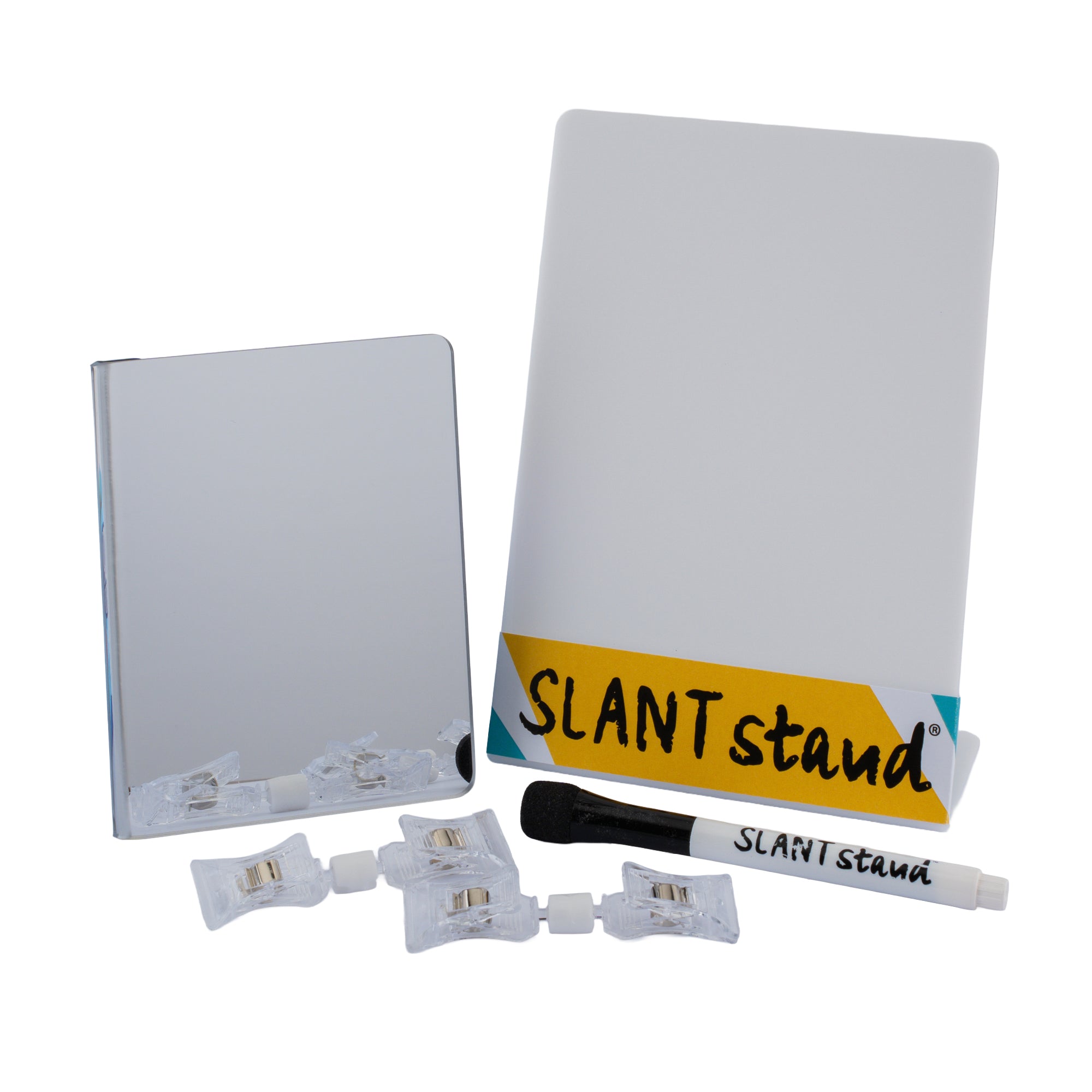 Slant Stand whiteboard and accessories