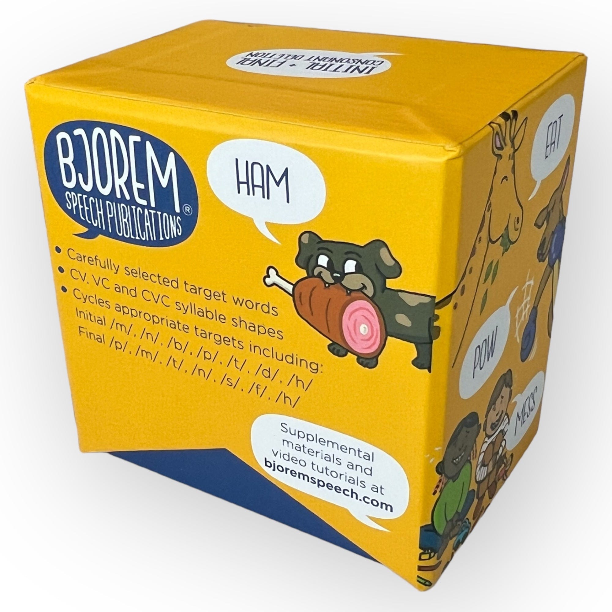 Bjorem Speech Publications box with HAM dog illustration