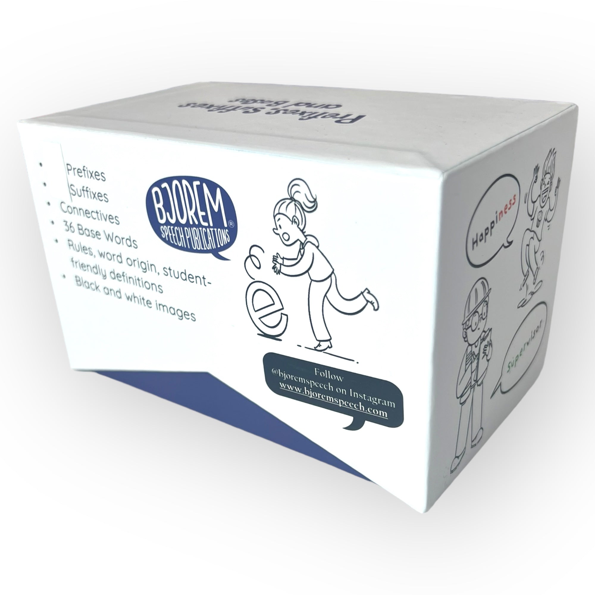 Bjorem Speech Publications box with prefixes, suffixes, connectives, and...