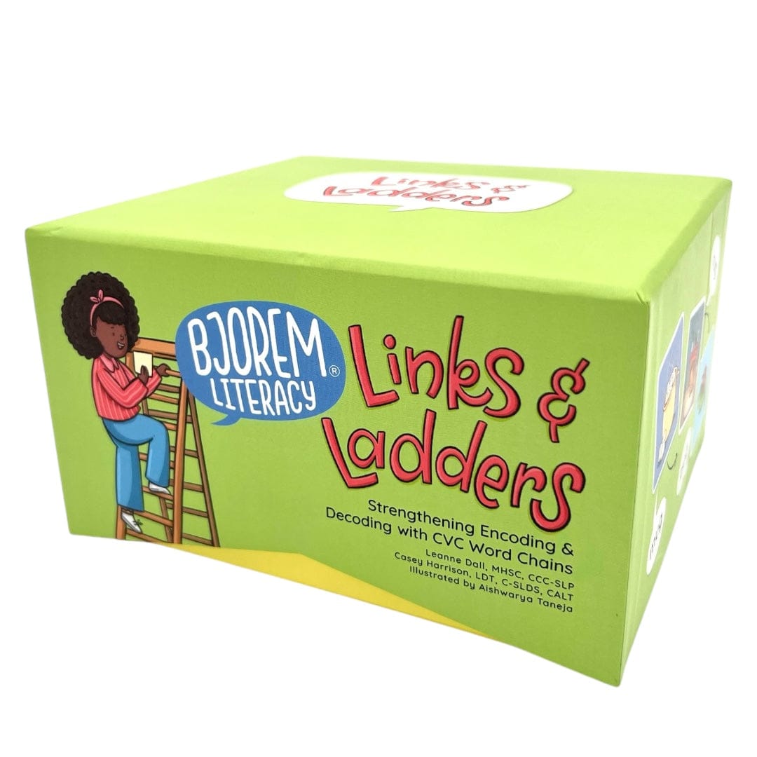 Bjorem Literacy Links & Ladders box, CVC word chains, April 29, 2025.