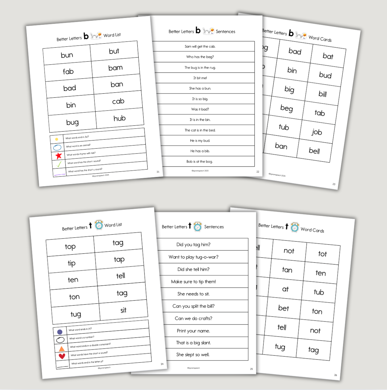 Better Letters Word Lists and Fluency Sentences in a Book