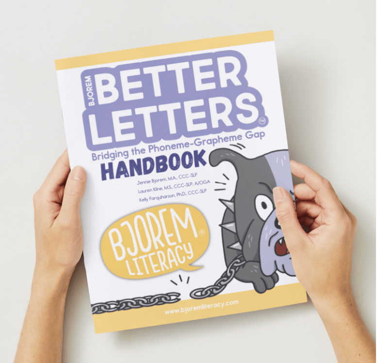 Screenshot of Better Letters Handbook held by hands.