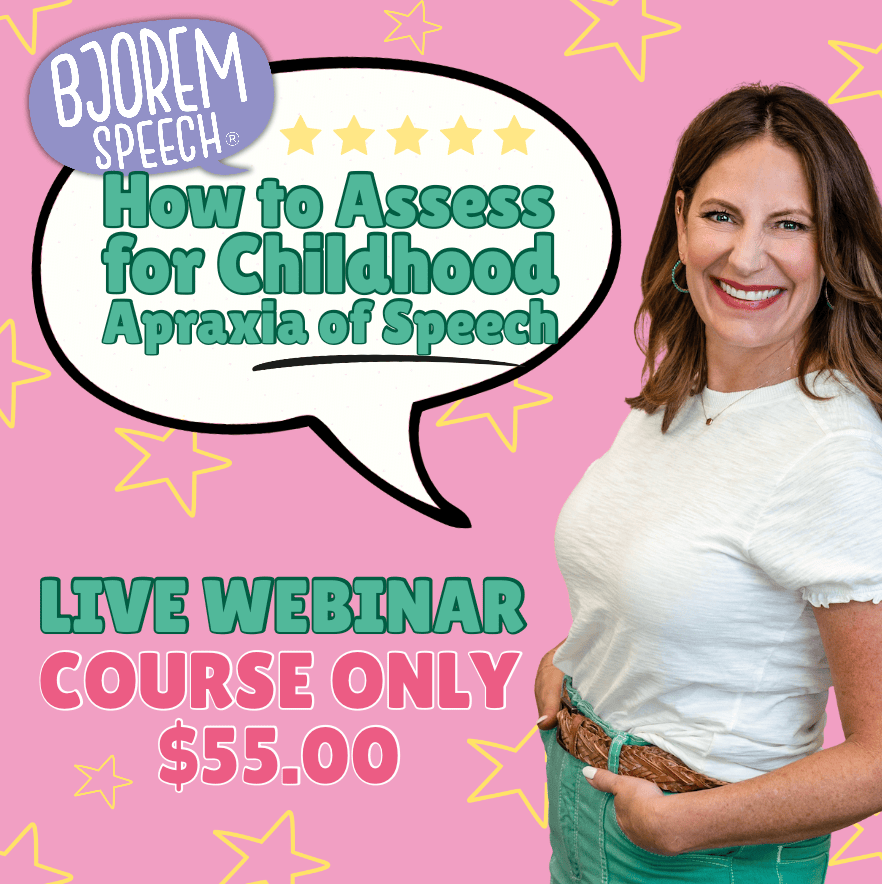 Assess Childhood Apraxia of Speech, screenshot Sept 29, 2025