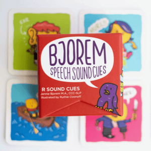 Bjorem Speech Sound Cues box and cards, screenshot from August 14, 2025