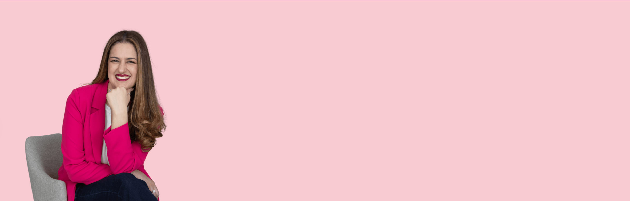 Woman in pink blazer, Screenshot 2025-08-14