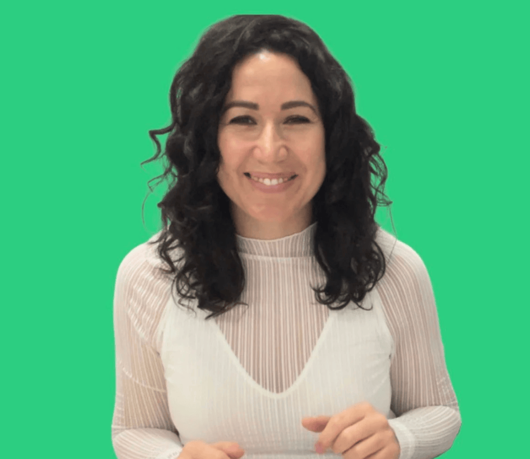 Woman smiling, screenshot August 14, 2025