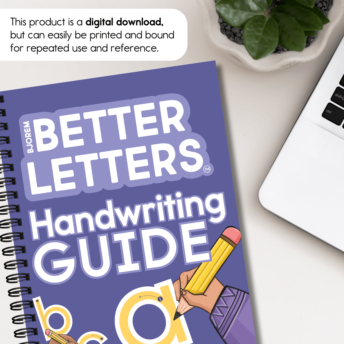 Better Letters handwriting guide is easily printed