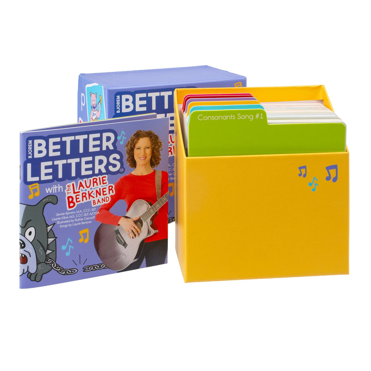 Open box of Better Letters cards with the instruction guide