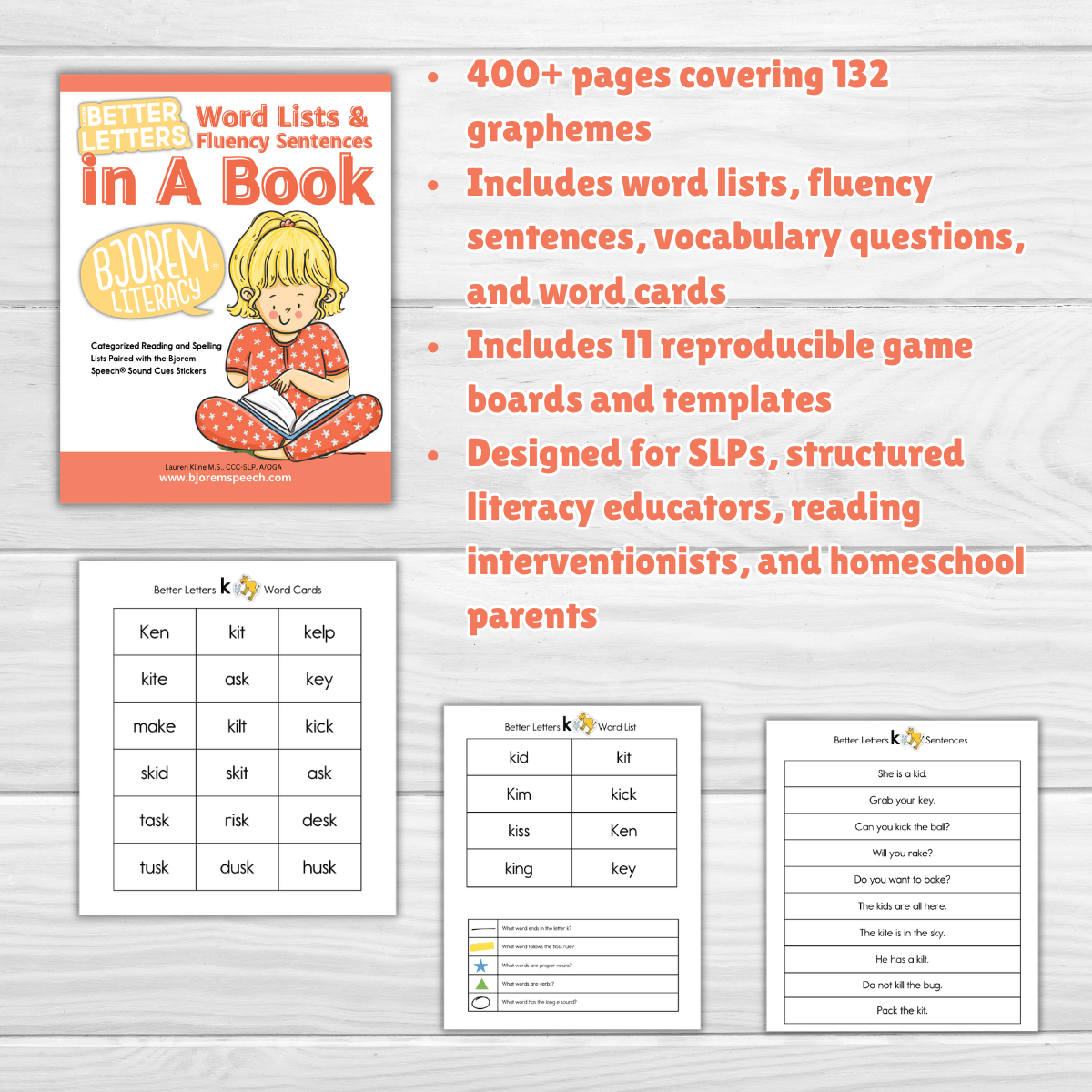 Better Letters Word Lists and Fluency Sentences in a Book Better Letters Word Lists and Fluency Sentences in a Book Best Speech Language Therapy Tools