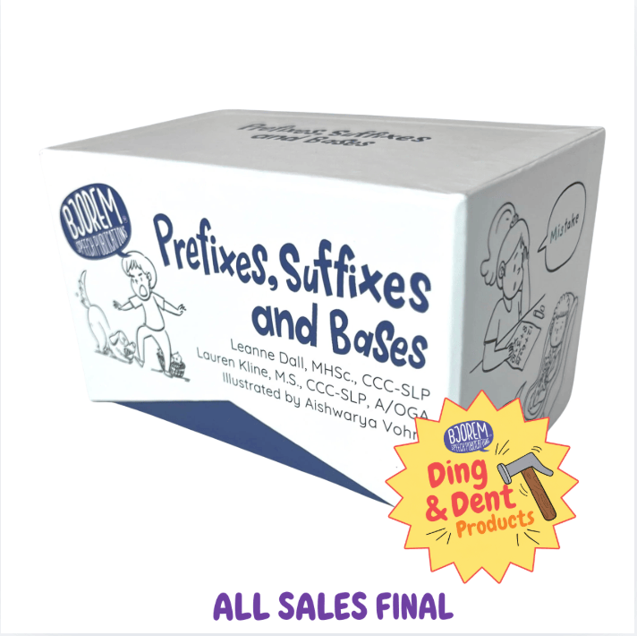 DING AND DENT-Prefixes, Suffixes and Bases Prefixes, Suffixes & Bases - Bjorem Speech® Literacy & Vocabulary Best Speech Language Therapy Tools