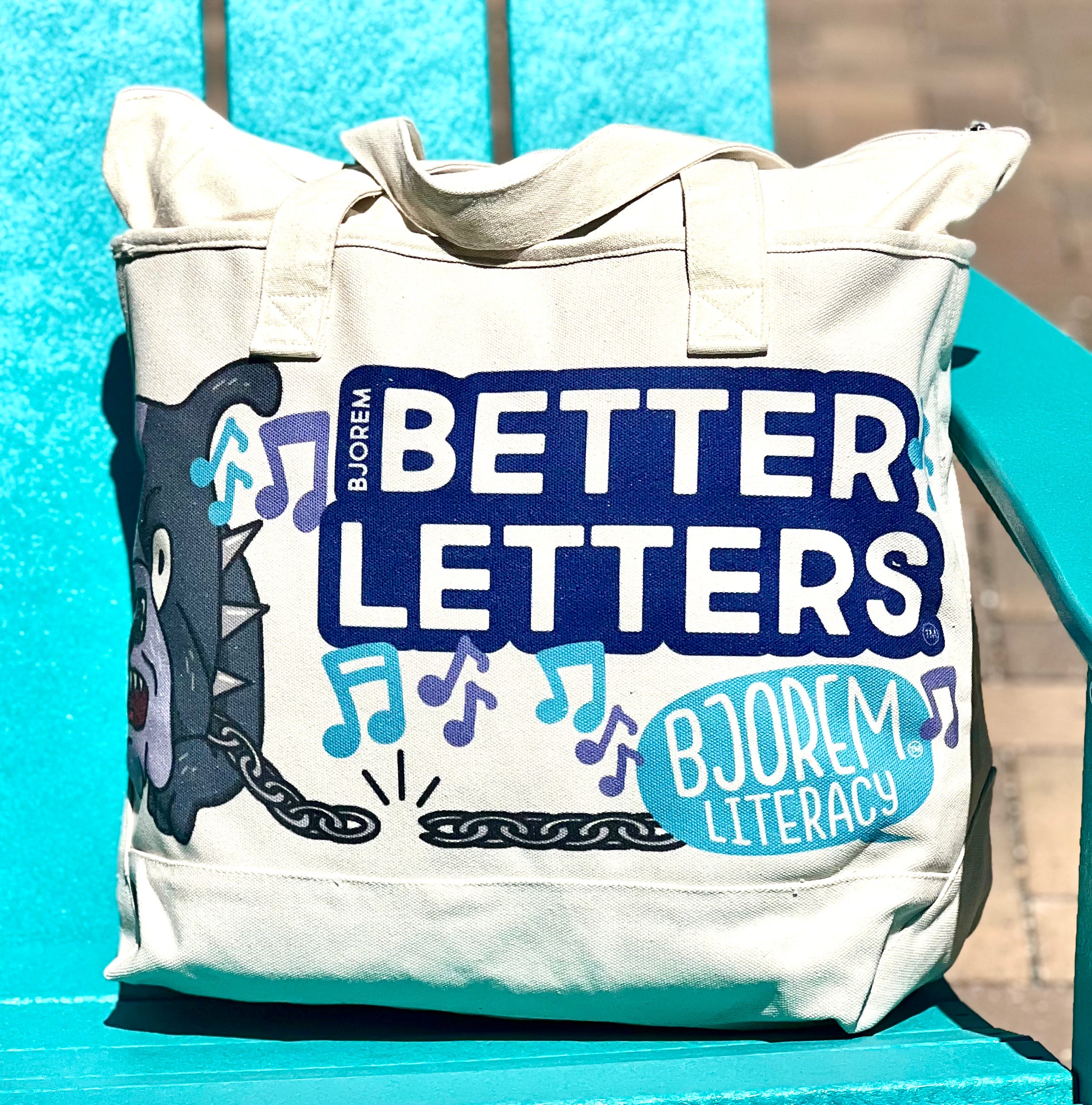 Bjorem Speech Canvas Bag Canvas Bag with Pocket for Fish and Bulldog Best Speech Language Therapy Tools