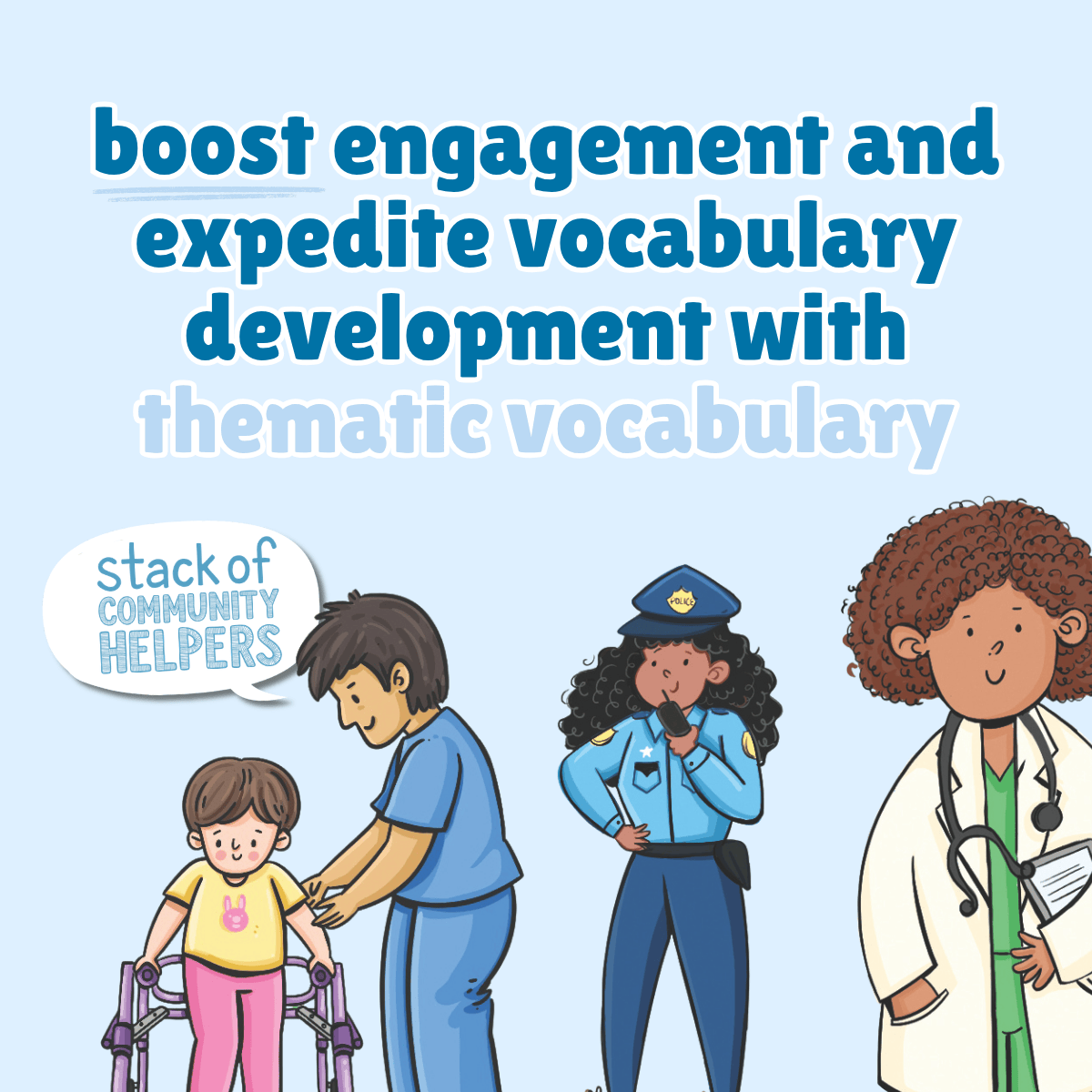 Bjorem® Stack of Community Helpers: Job Themed Picture Vocabulary Cards Bjorem® Stack of Community Helpers: Job Themed Picture Vocabulary Cards Best Speech Language Therapy Tools