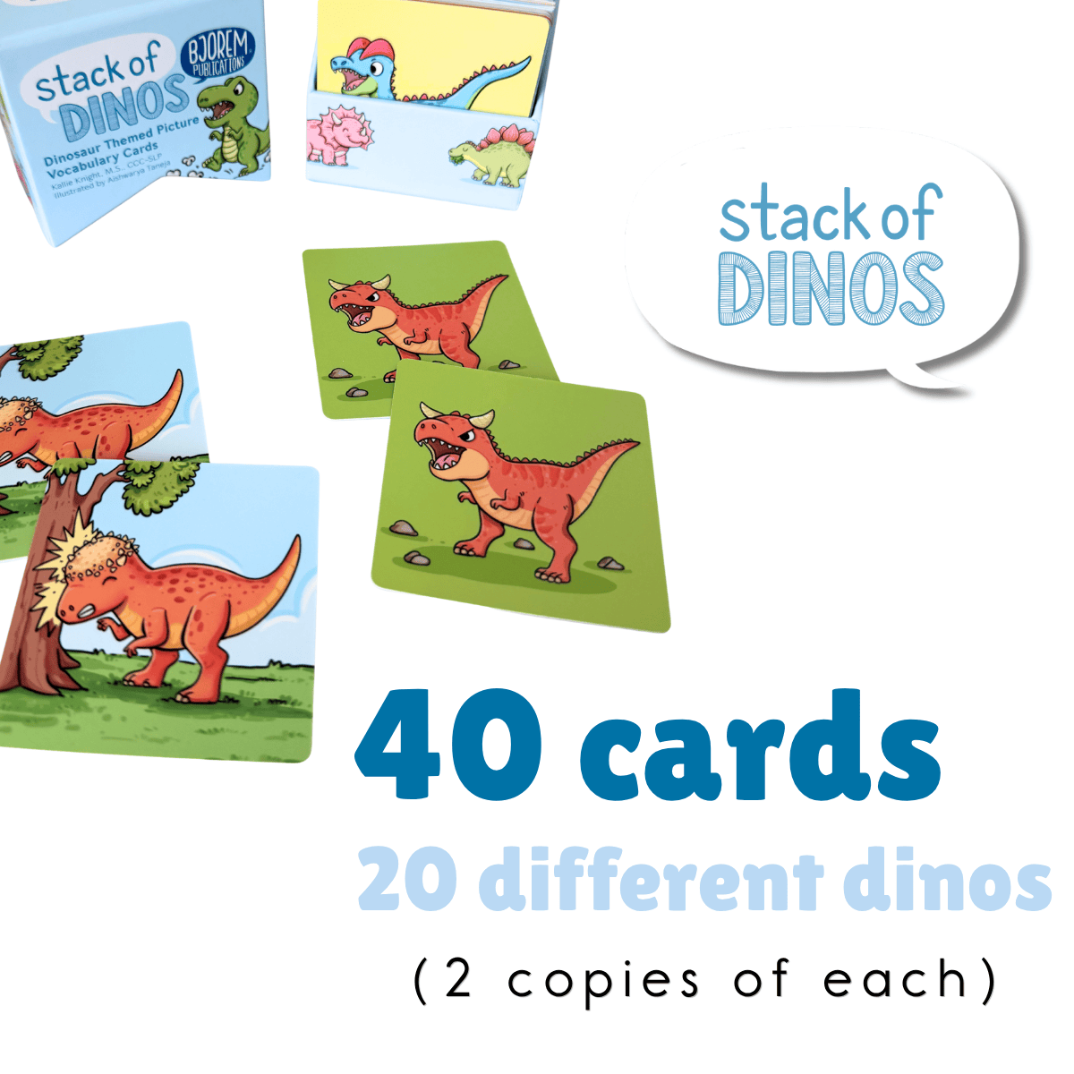 Bjorem® Stack of Dinos: Dinosaur Themed Picture Vocabulary Cards Bjorem® Stack of Dinos: Dinosaur Themed Picture Vocabulary Cards Best Speech Language Therapy Tools