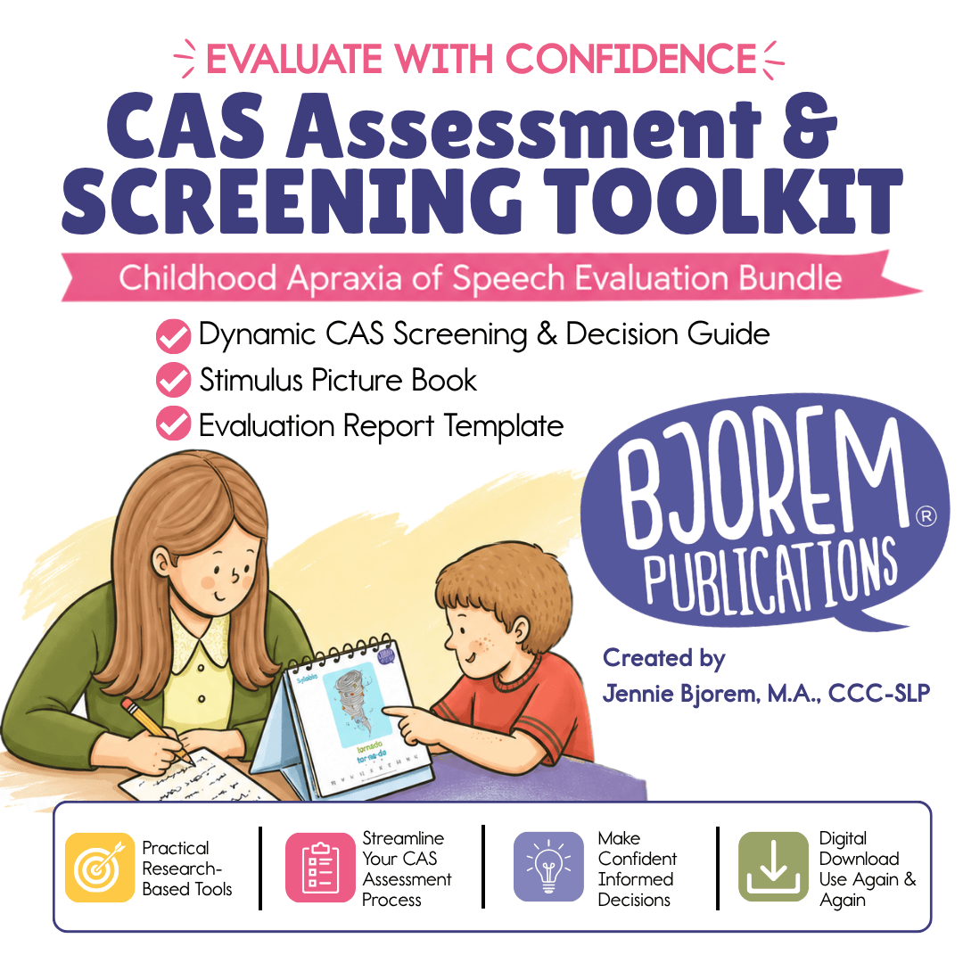 CAS Assessment & Screening Toolkit | Childhood Apraxia of Speech Evaluation Bundle Dynamic CAS Decision Guide + Stimulus Picture Book + Evaluation Report Template CAS Assessment Bundle for Diagnosis and Evaluation Best Speech Language Therapy Tools