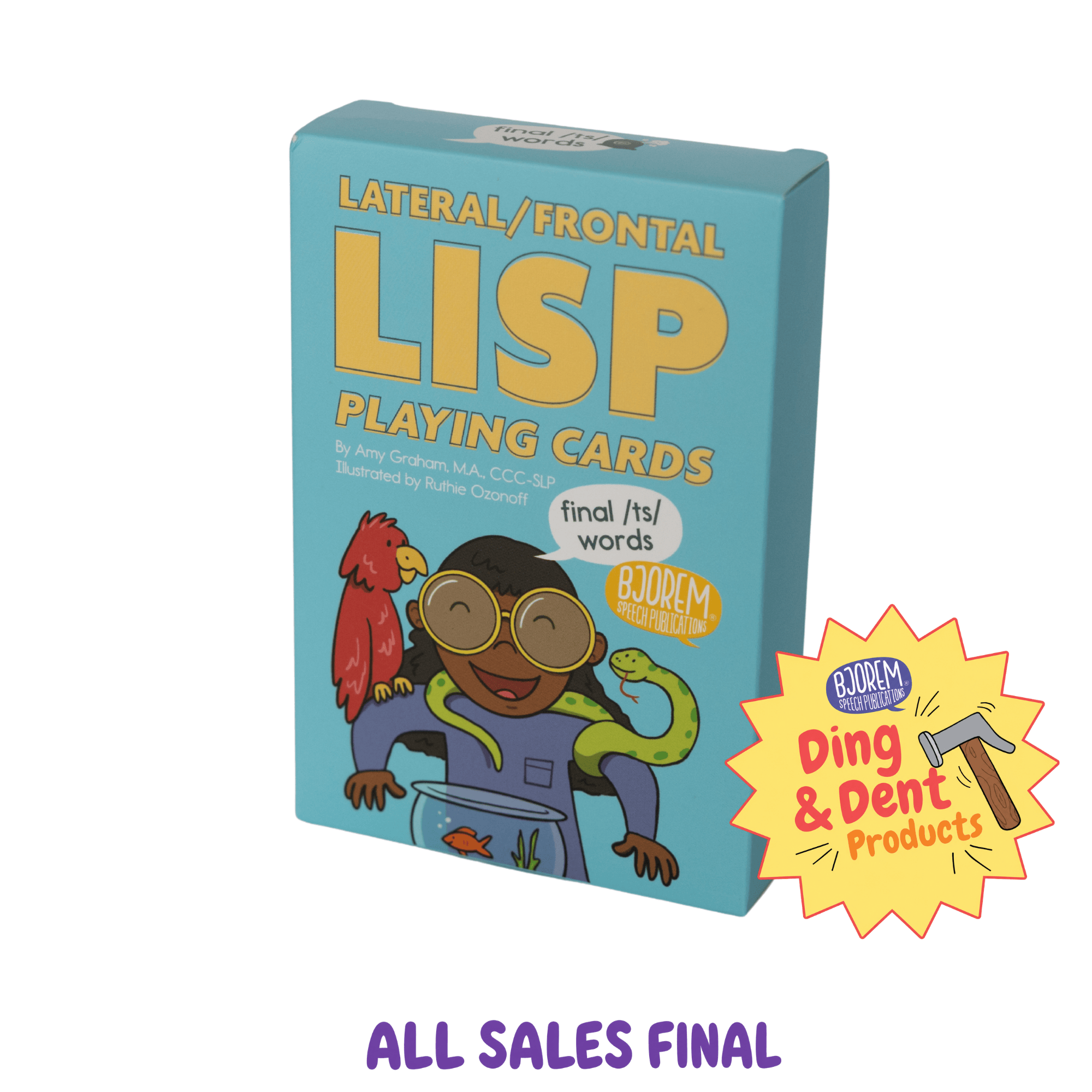 DING AND DENT: Lateral/Frontal Lisp Playing Cards - Final /ts/ words Playing Cards for Lateral and Frontal Lisp Therapy Best Speech Language Therapy Tools