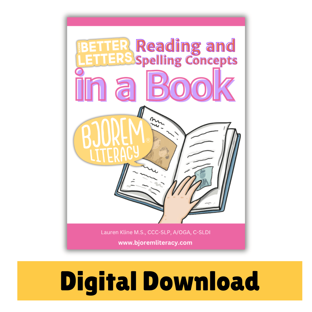 Better Letters Reading and Spelling Concepts in a Book Better Letters Reading and Spelling Concepts in a Book Best Speech Language Therapy Tools