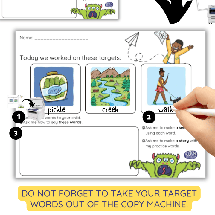 Bjorem Speech Home Practice Sheets - Digital Download Bjorem Speech Customizable Home Practice Sheets - Speech Therapy Download Best Speech Language Therapy Tools