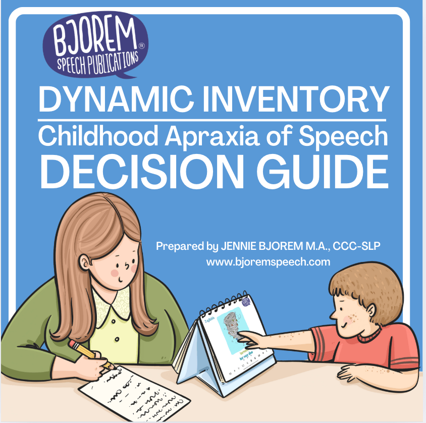 CAS Assessment - Dynamic Inventory/CAS Decision Guide by Bjorem Speech - Download CAS Assessment Guide for Childhood Apraxia of Speech Best Speech Language Therapy Tools