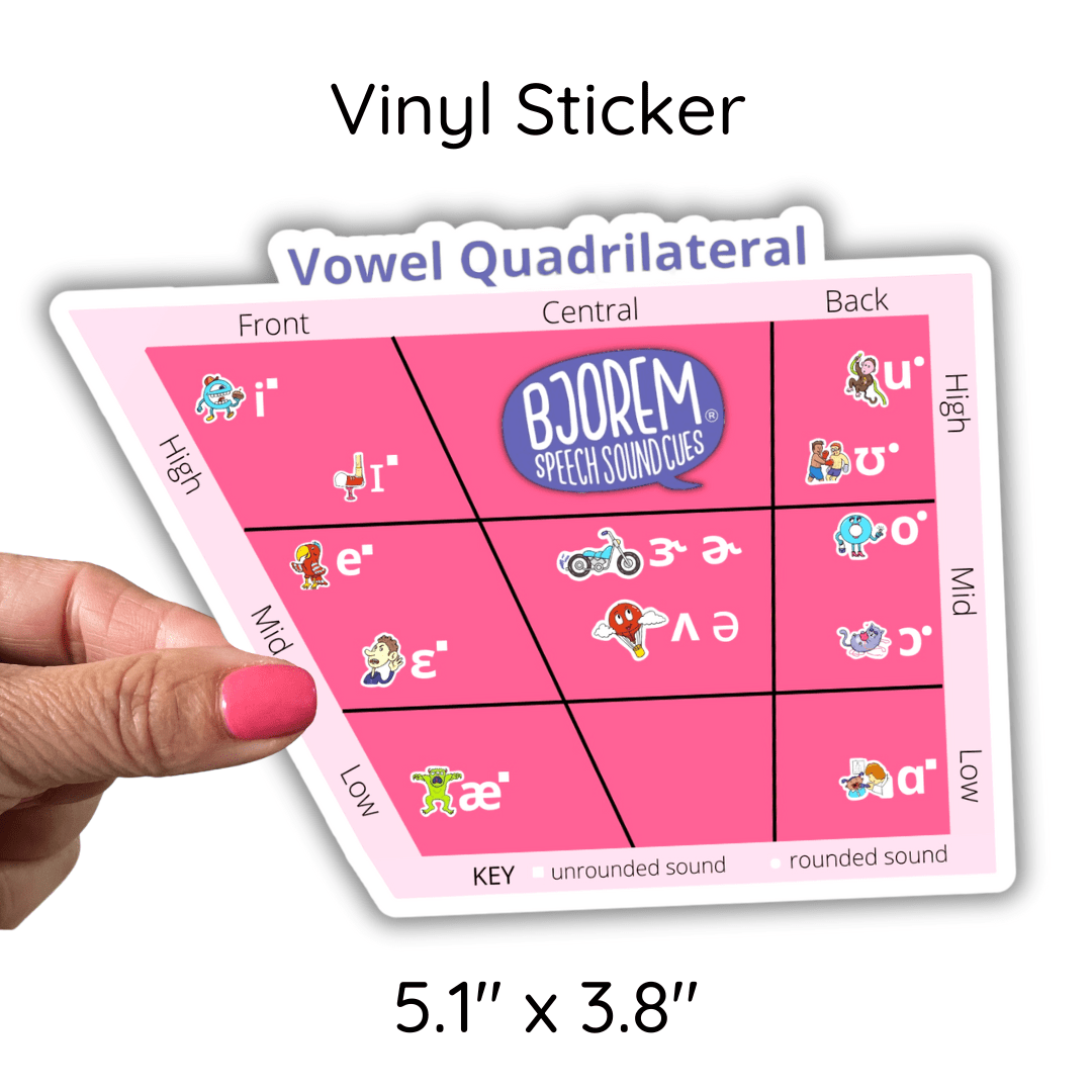 Vowel Quadrilateral Sticker Vowel Quadrilateral Sticker - Bjorem Speech® Therapy Aid Best Speech Language Therapy Tools