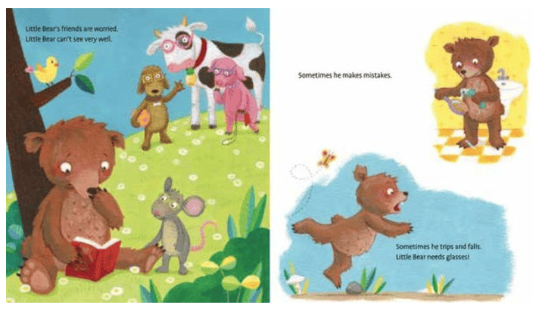 Little Bear Needs Glasses Board Book with Reusable Stickers Little Bear Needs Glasses Board Book with Reusable Stickers Best Speech Language Therapy Tools