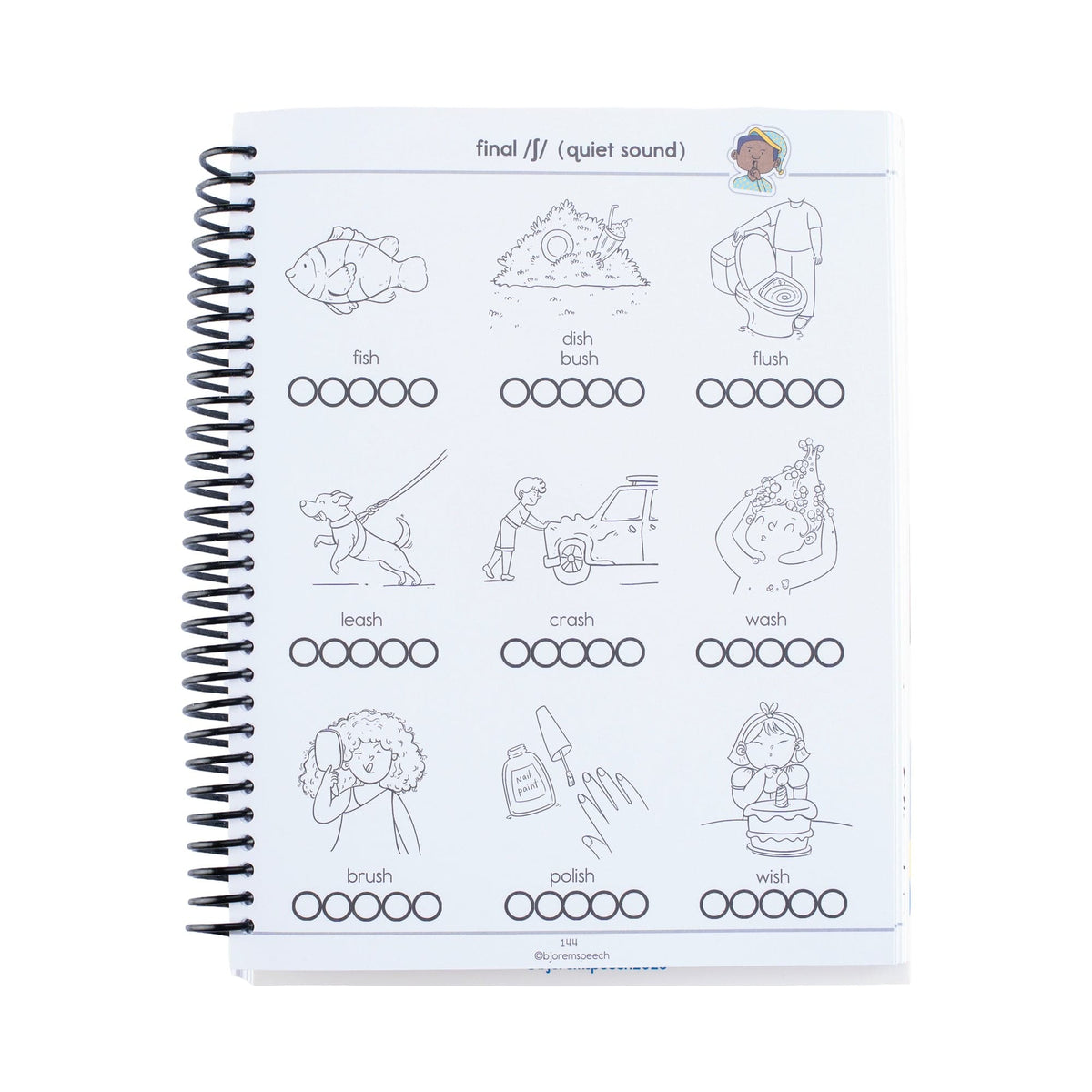 Speech sound practice page from Box of Sounds in a Book