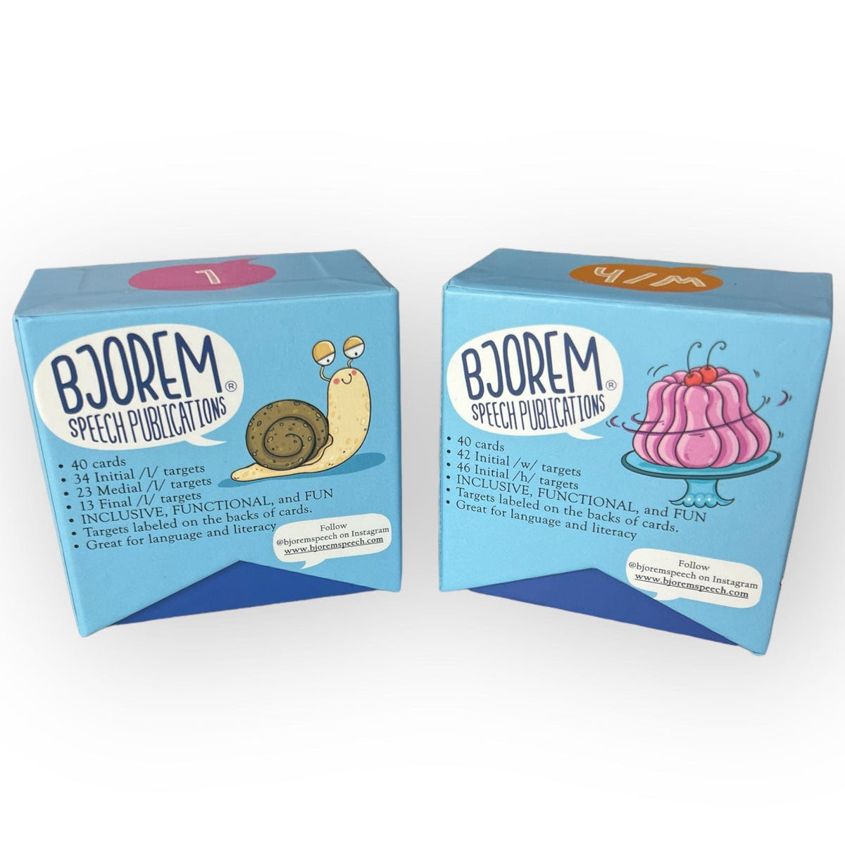 Backs of the Box of W/H and Box of L