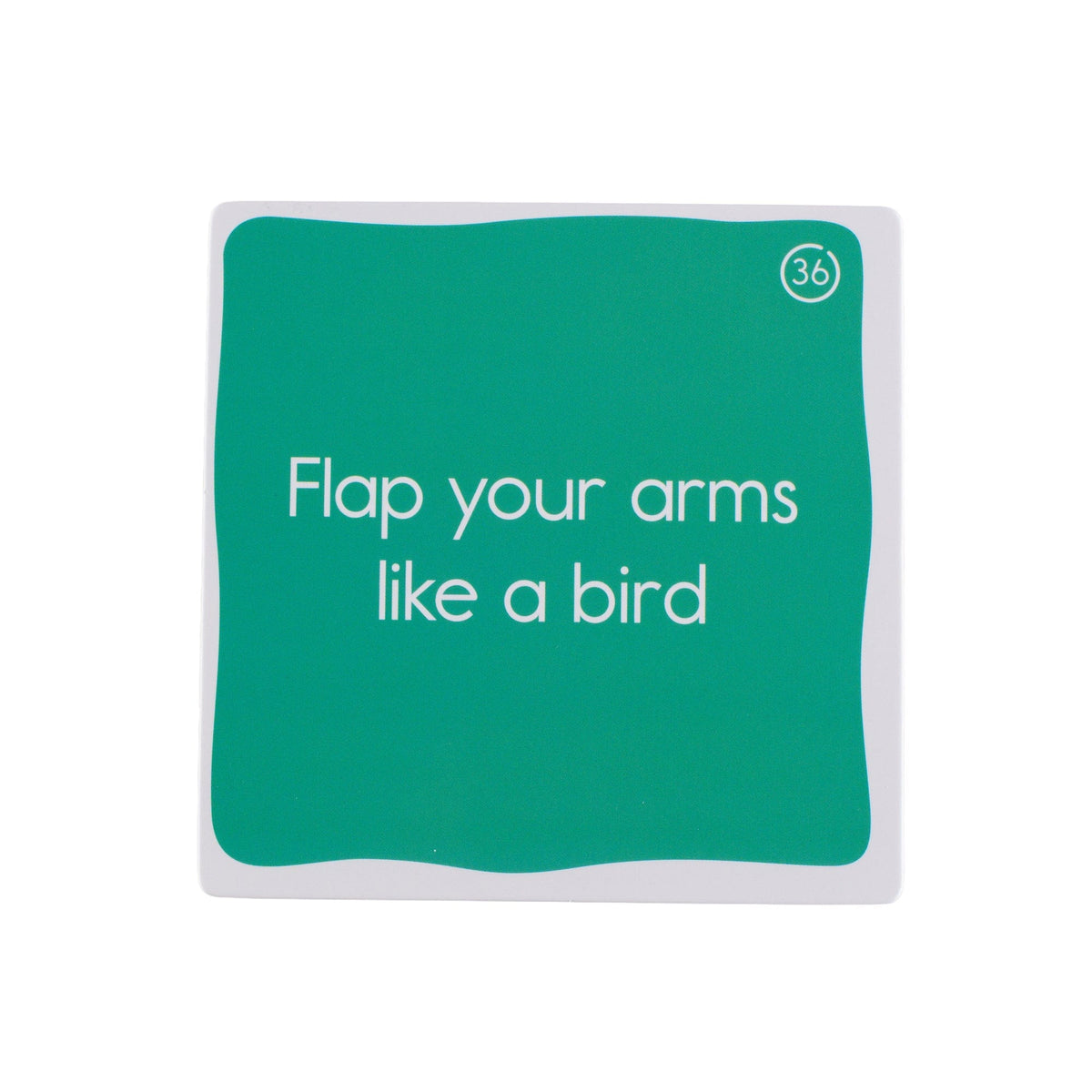 Flap your arms like a bird direction card