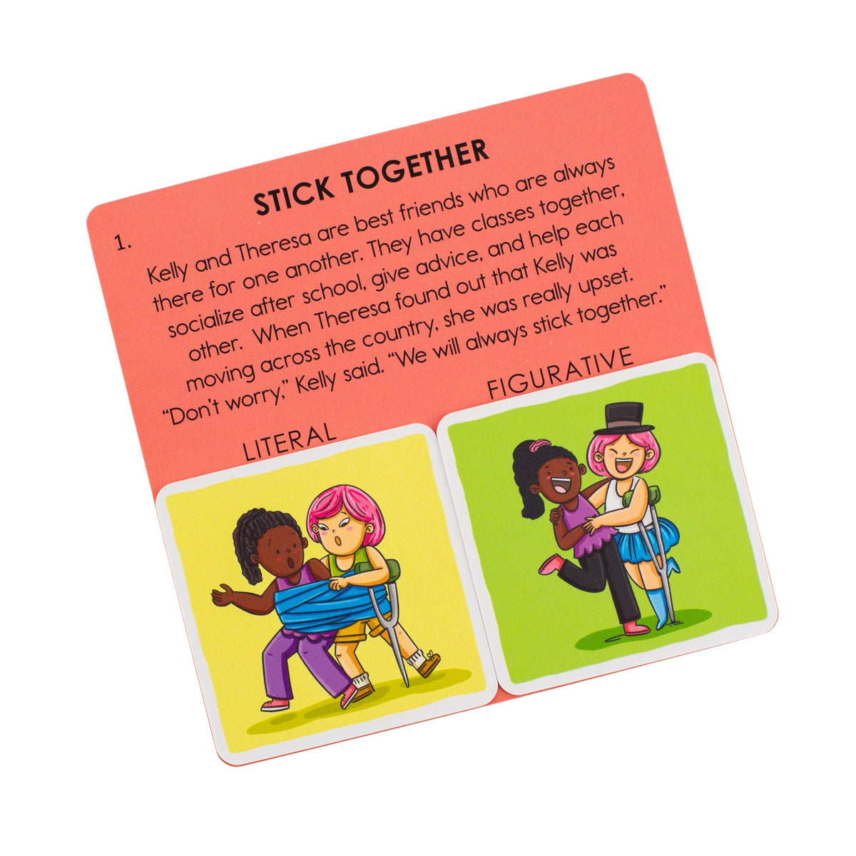 Stick together idiom card