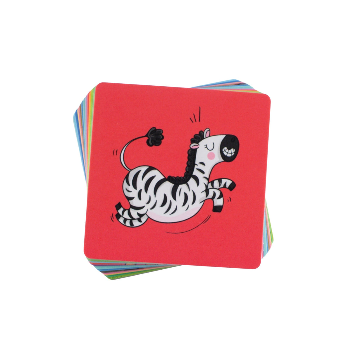 Stack of K and CK word sort cards with the zebra card on top