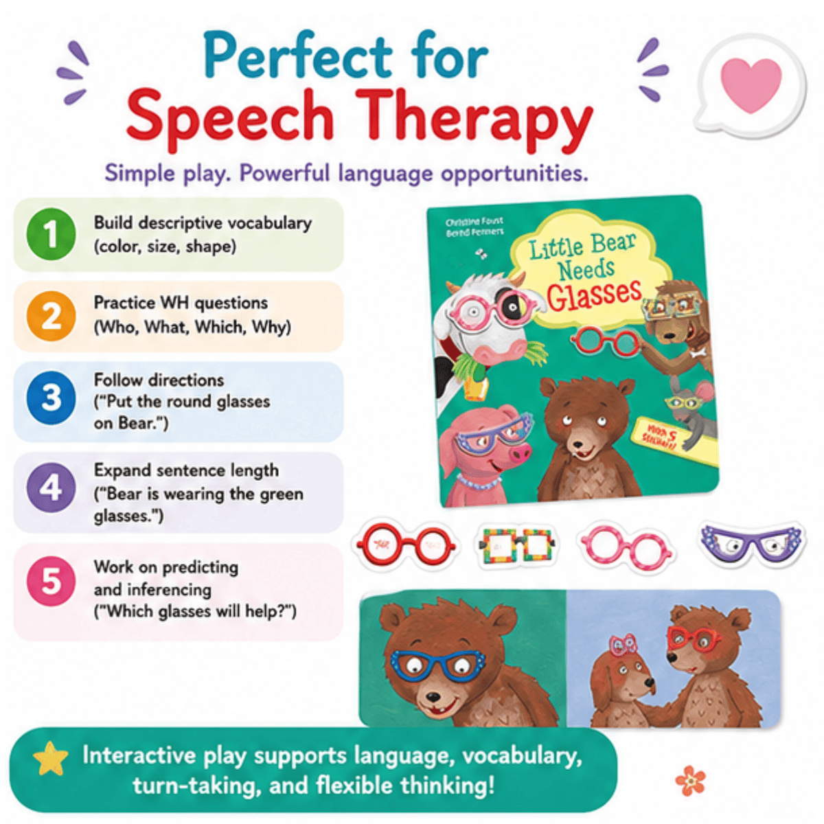 Little Bear Needs Glasses is perfect for speech therapy