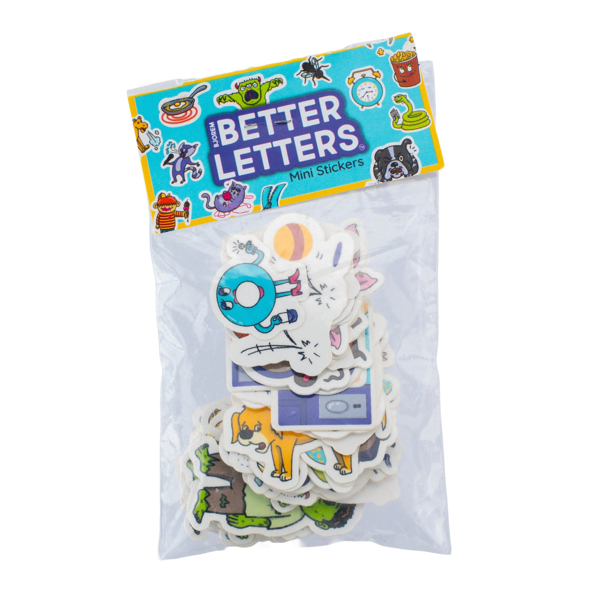 Mini vinyl sticker pack in its Better Letters package