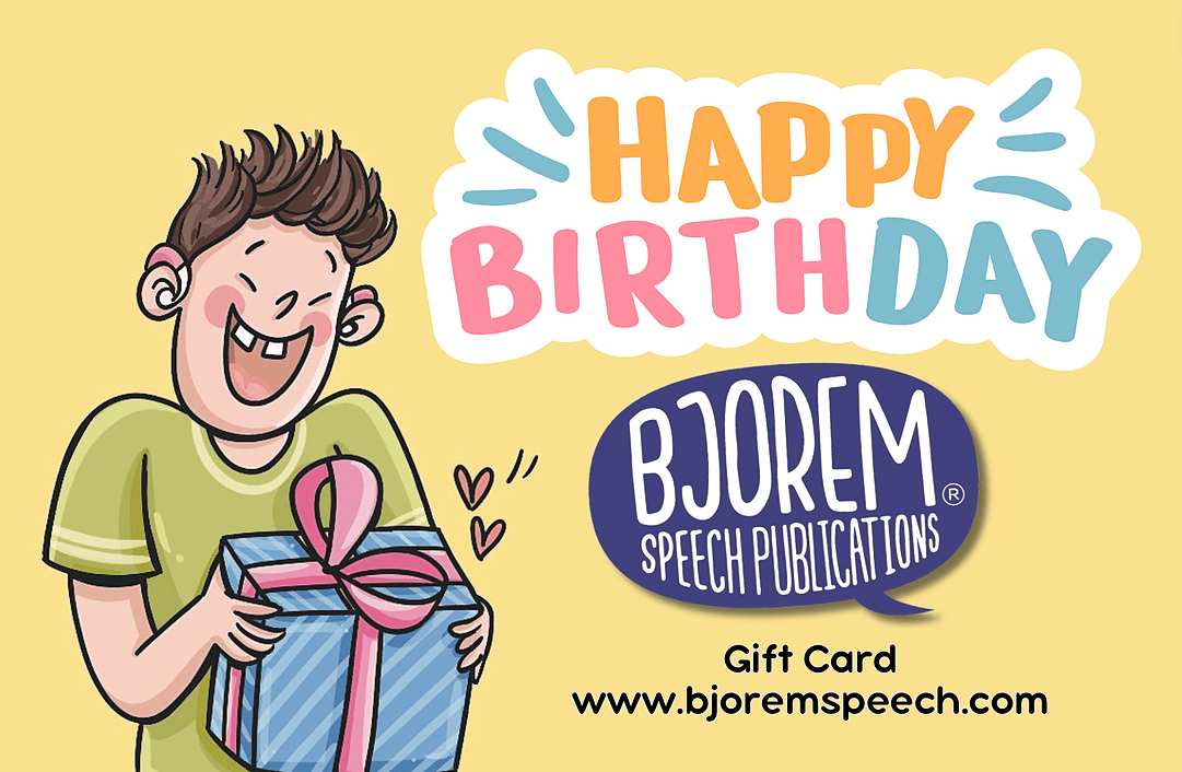 Happy Birthday gift card from Bjorem Speech Publications