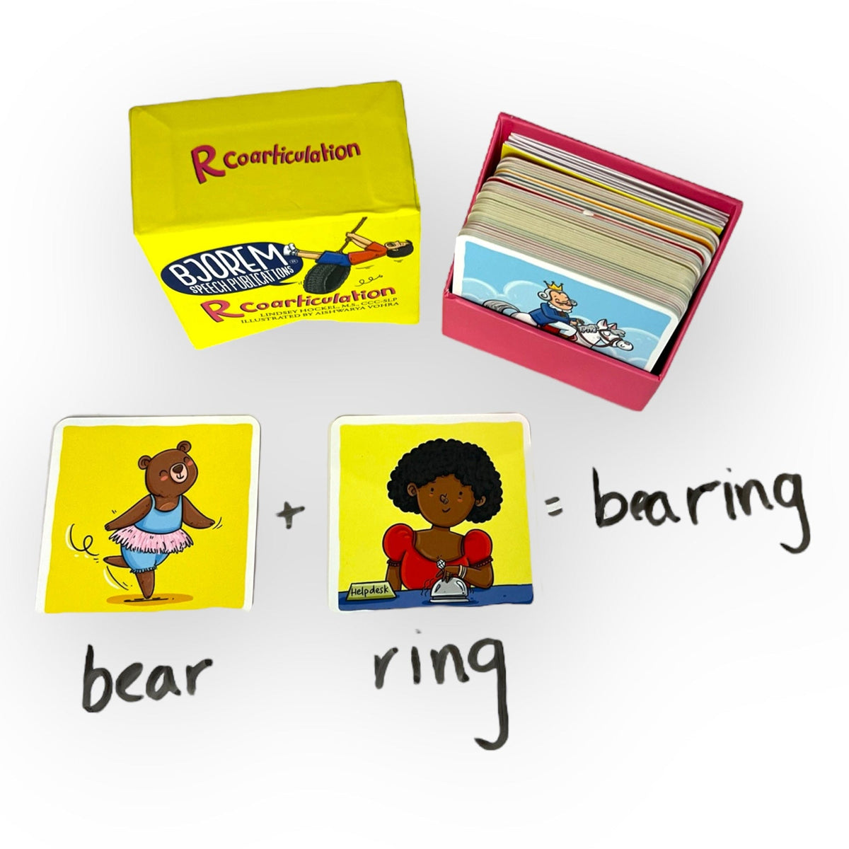 R Coarticulation cards: bear plus ring makes bearing