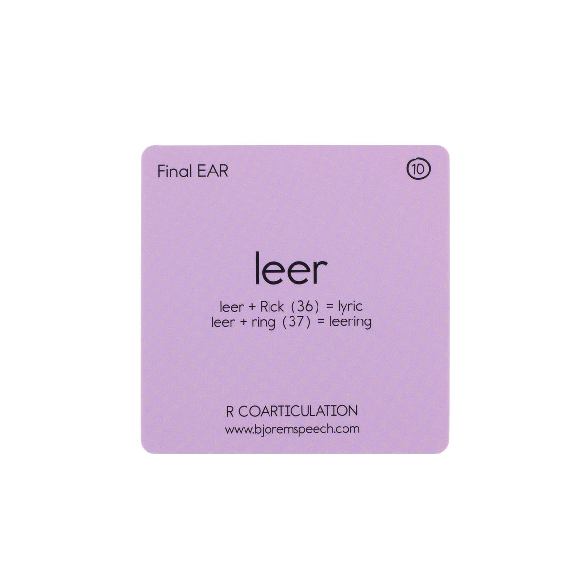 Leer word card from R Coarticulation