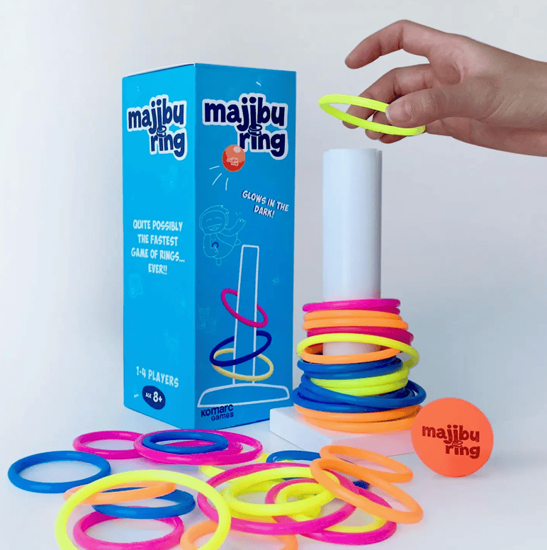Ring toss therapy toy for high repetitions in speech therapy