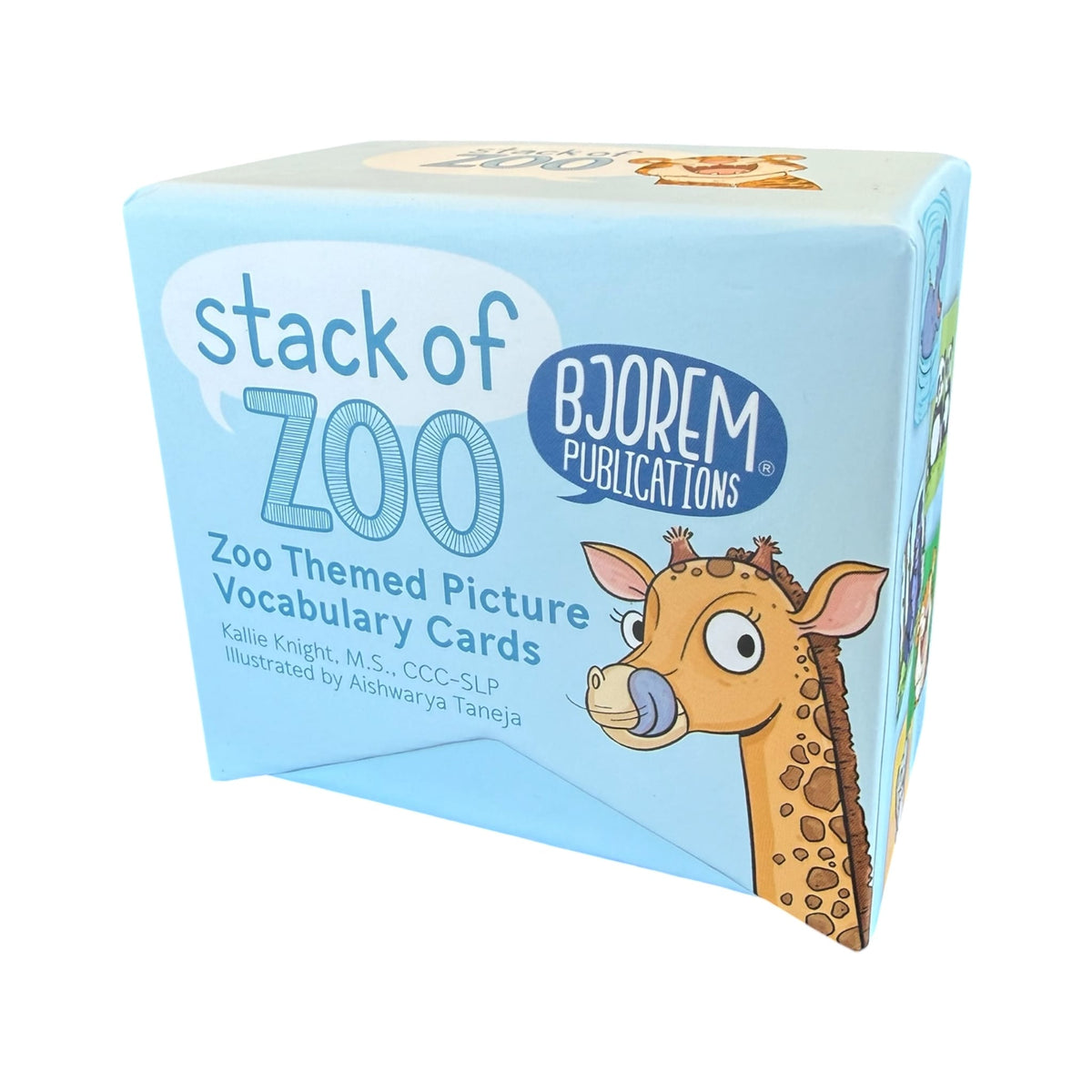 Bjorem Stack of Zoo themed picture vocabulary cards box