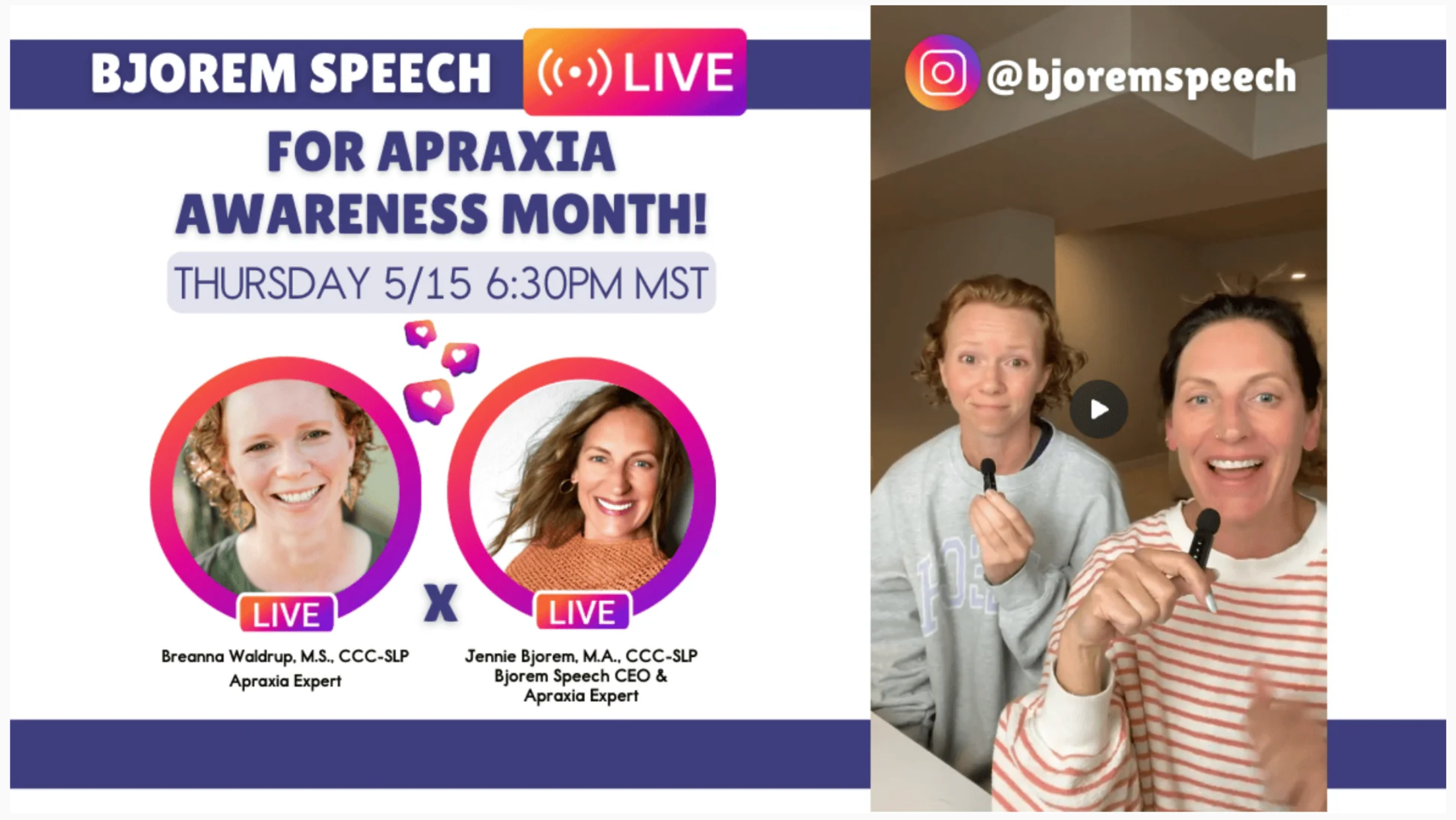 LIVE Q&A on Childhood Apraxia of Speech: Highlights from Apraxia Experts Jennie Bjorem & Breanna Waldrup