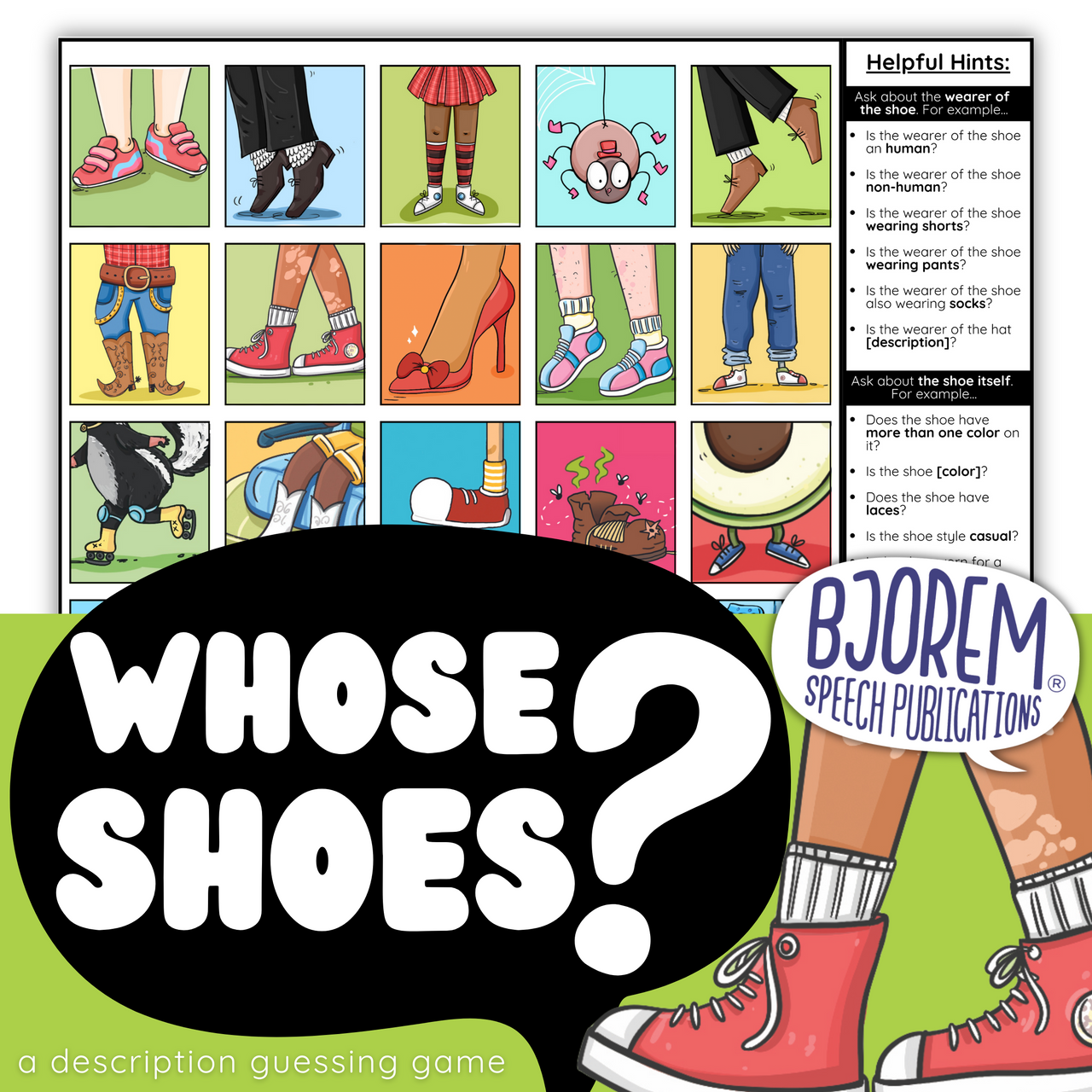 [title]Whose Shoes? Description Guessing Game - Digital Download