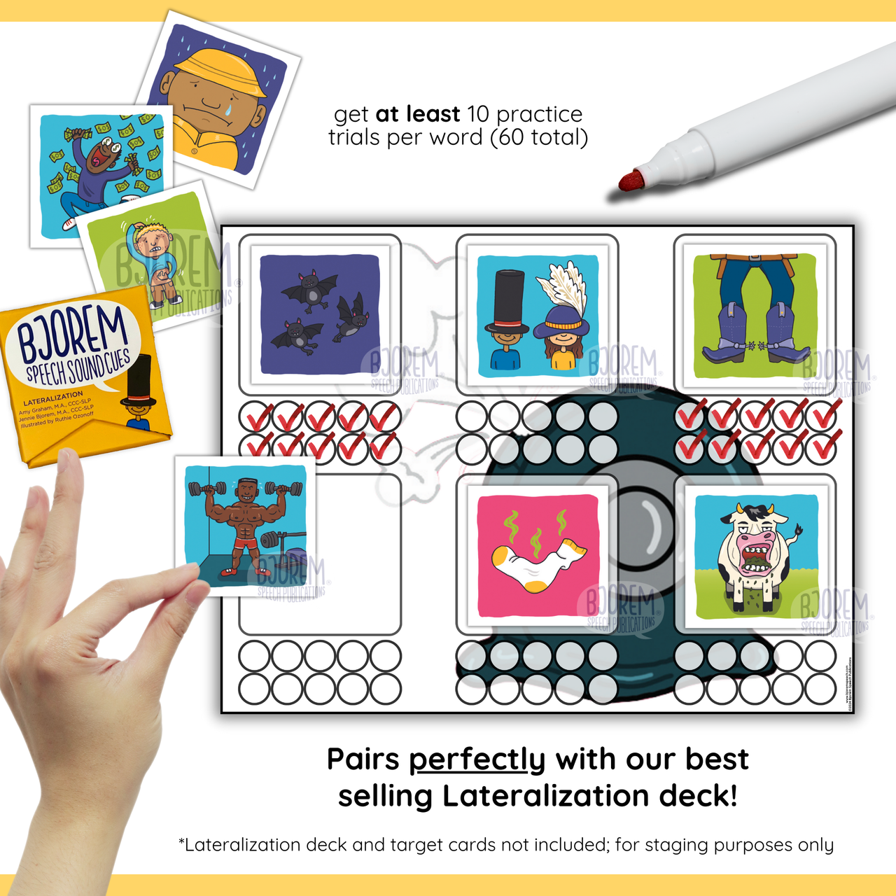 Lateralization Therapy Trial Mats for Speech Therapy | No Prep, Print & Go | Bjorem Speech Digital Download