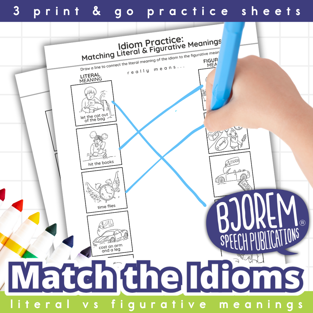 Match the Idioms - Literal vs Figurative Meaning - Digital Download