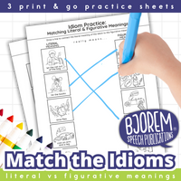 Thumbnail for Match the Idioms - Literal vs Figurative Meaning - Digital Download