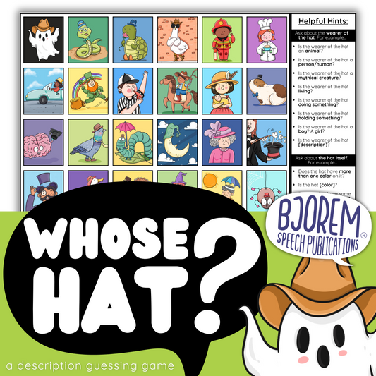 Whose Hat? Description Guessing Game - Digital Download