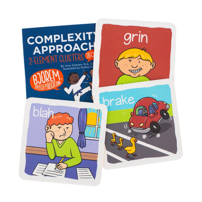Sample cards from 2 Element Clusters Deck 2 including grin, brake and blah