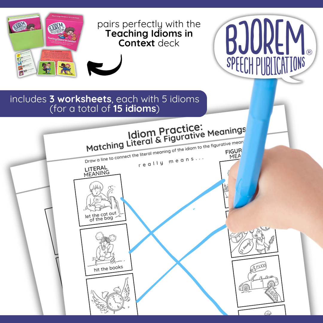 Match the Idioms - Literal vs Figurative Meaning - Digital Download